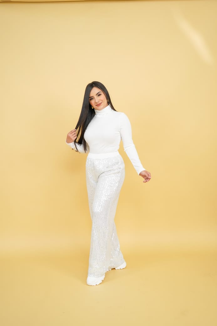 Pantalon Blanco, con lentejuelas - NYE